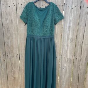 Emerald green modest dress